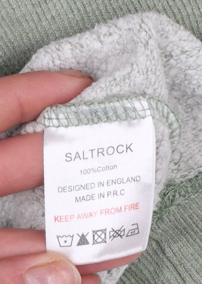 Saltrock Womens Green Size 12 Pullover Sweatshirt Cotton Crew Neck