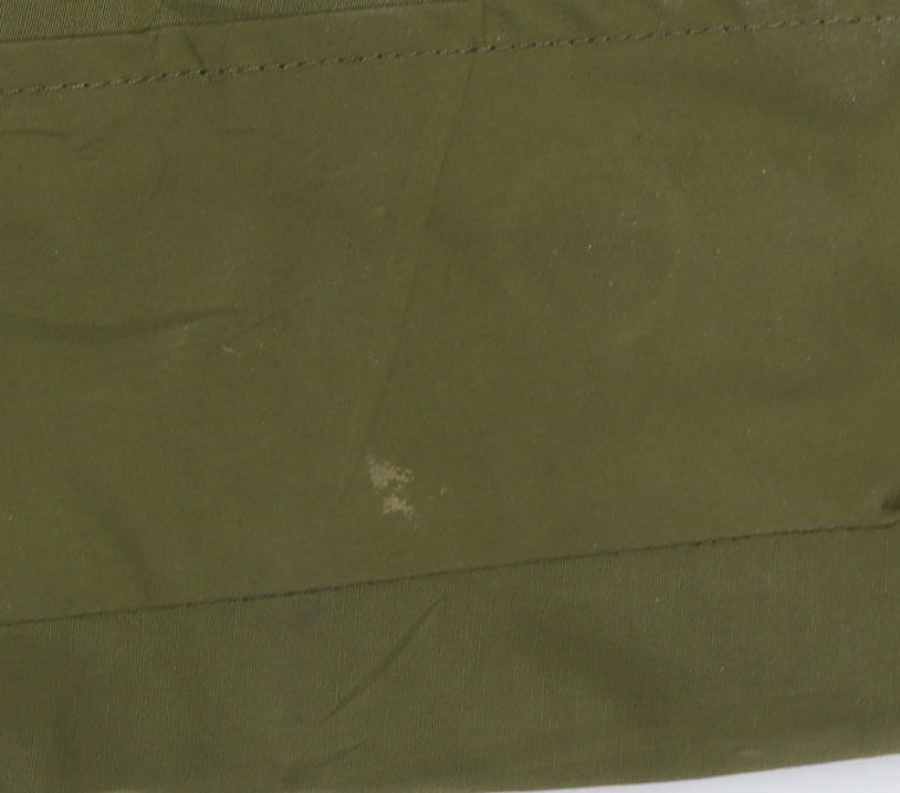 Topshop Womens Green Faux Fur Hooded Parka Jacket Size 8