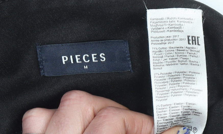 Pieces Womens Black Skinny High Rise Stretch Jeans Size M