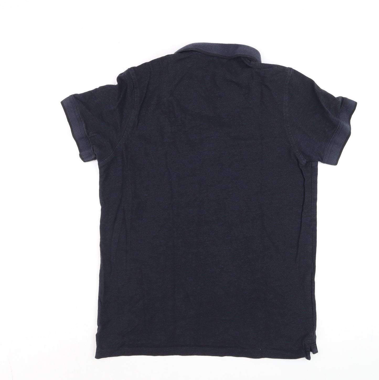 Jack & Jones Men's Blue Cotton Polo Shirt Size L Short Sleeve