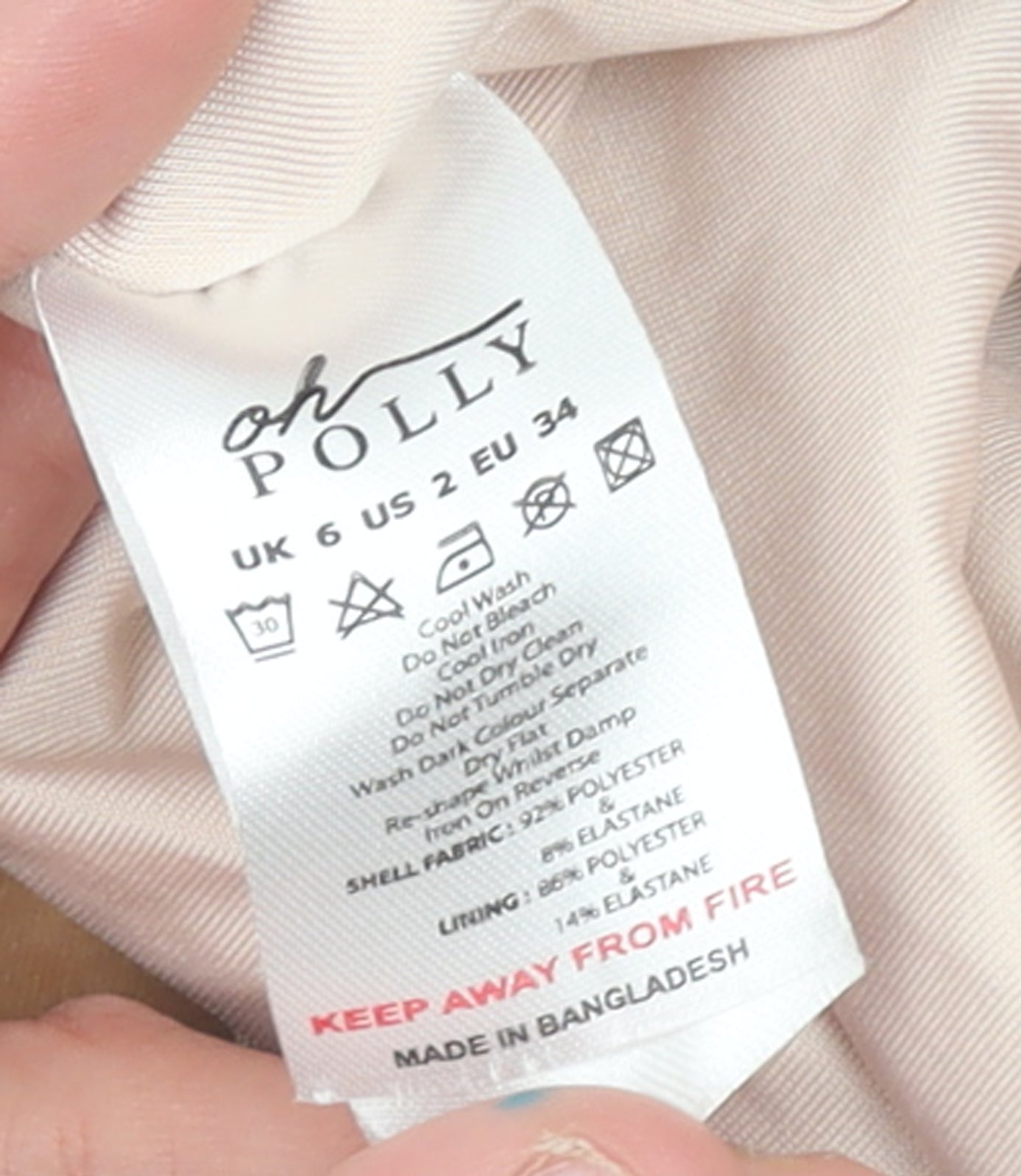 Oh Polly Womens Beige Velvet Cropped Ruched Long Sleeve Blouse UK 6