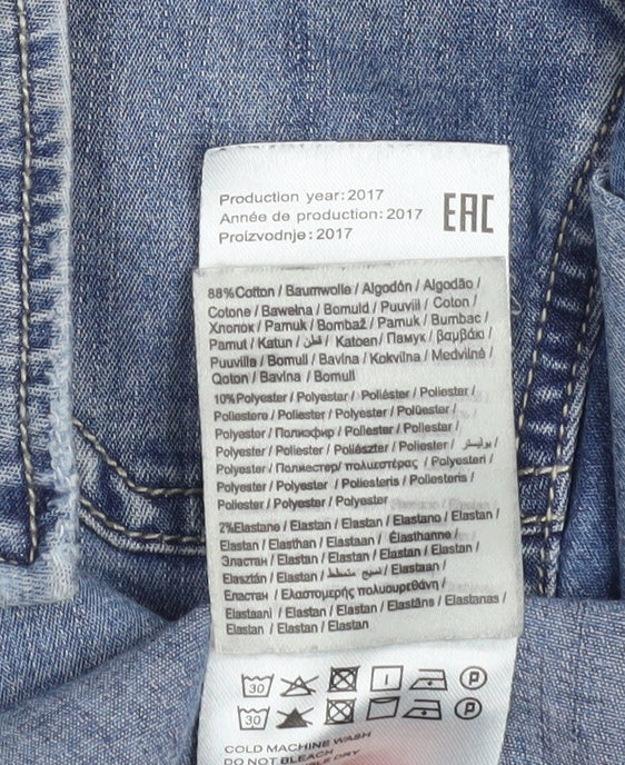 Vero Moda Women's Blue Denim Long Sleeve Button-Up Shirt L