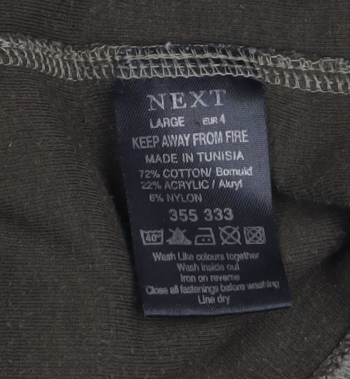 Next Men's Grey Track Jacket Large Full Zip Cotton Blend