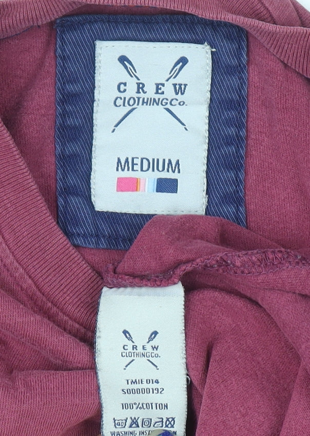 Crew Clothing Co. Men's Red Crew Neck Short Sleeve Cotton T-Shirt Size M