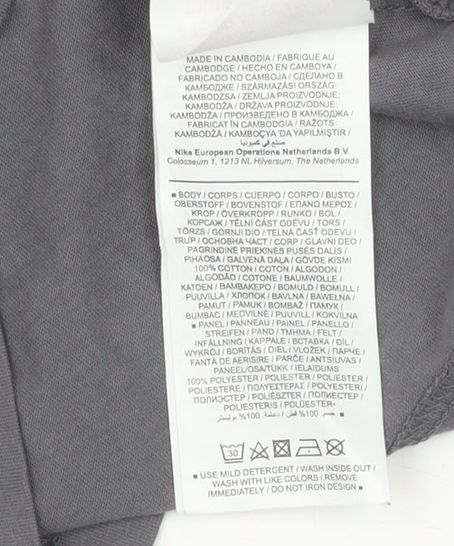 Nike Boys Grey XS Colourblock Logo Sports T-Shirt