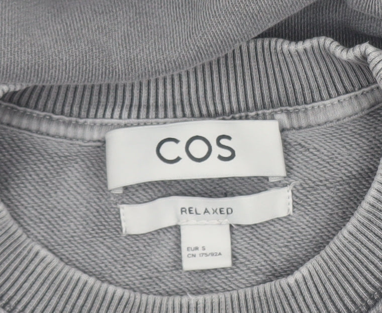 COS Men's Grey Relaxed Fit Long Sleeve Cotton Sweatshirt S