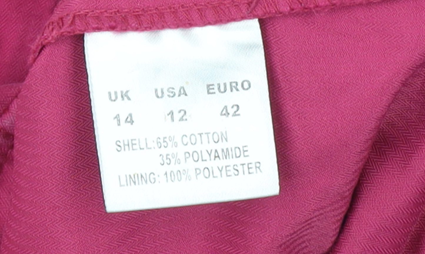Dash Womens Pink Cotton Blend Sleeveless Zip Waistcoat Size 14