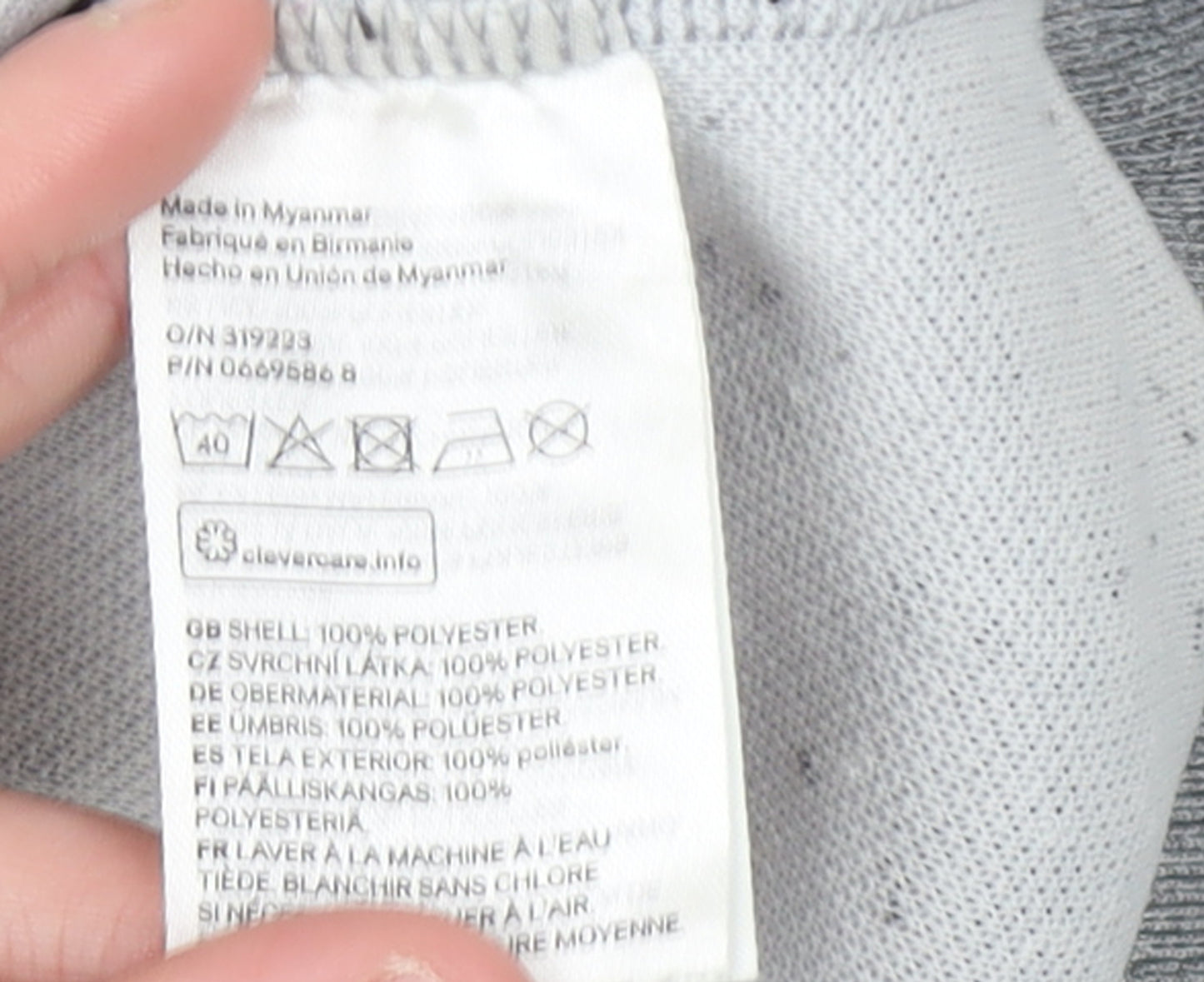 H&M Men's Grey Pullover Sweatshirt M Regular Fit Crew Neck