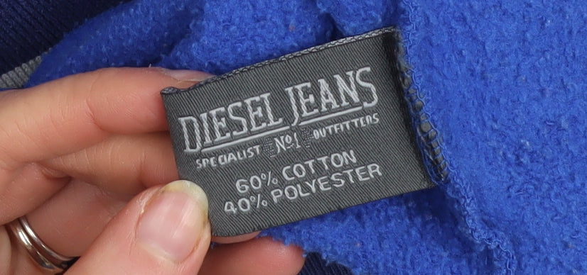 Diesel Jeans Men's Blue Medium Track Jacket Full Zip Casual Sportswear
