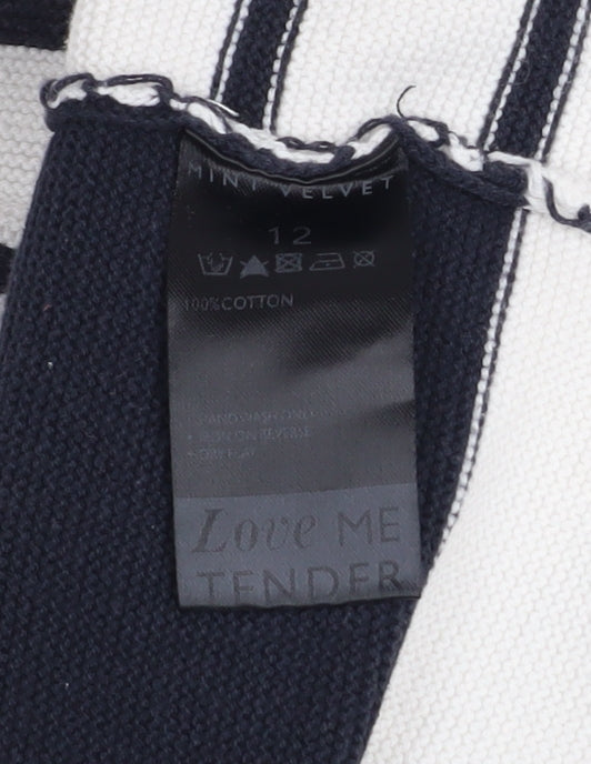 Mint Velvet Women’s Navy Stripe Cotton Pullover Sweatshirt Size 12