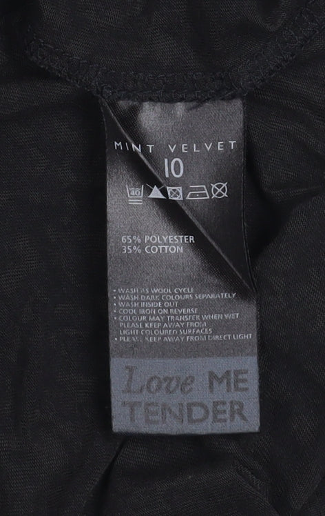 Mint Velvet Women’s Black Long Sleeve Jersey Top Size 10