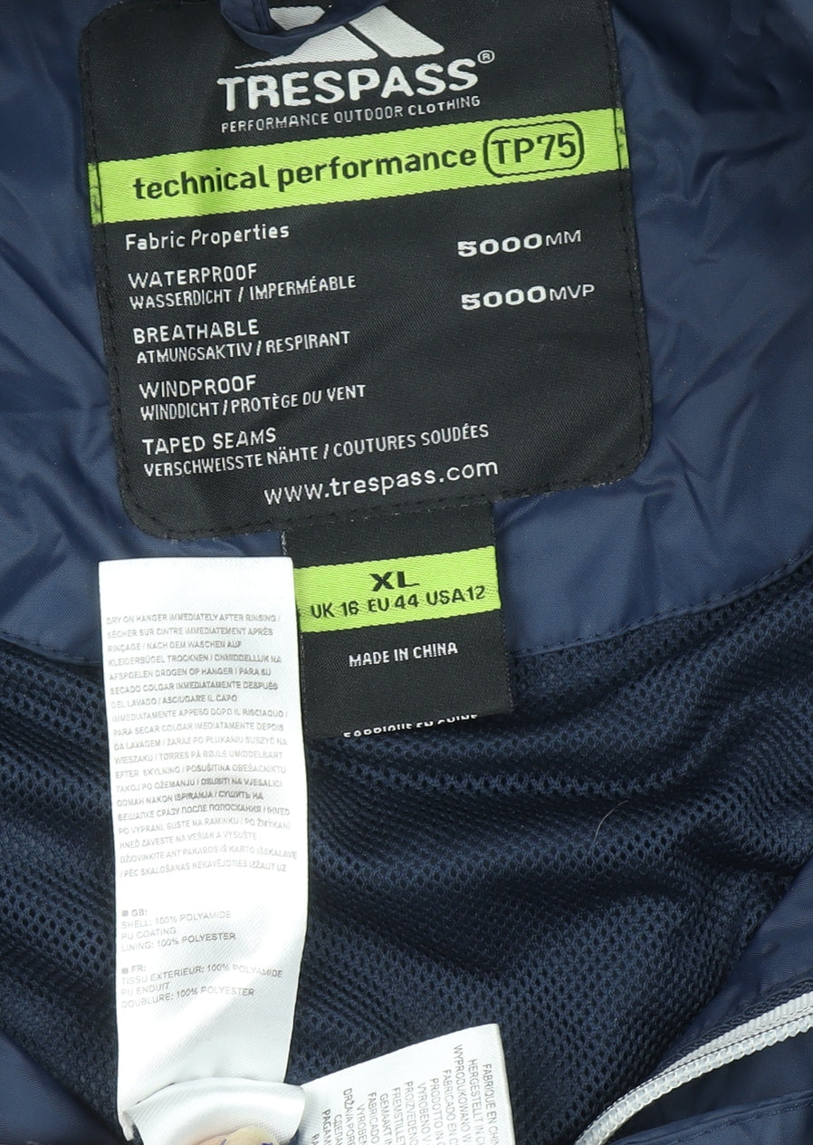 Trespass Womens Blue XL Waterproof Hooded Rain Coat Jacket