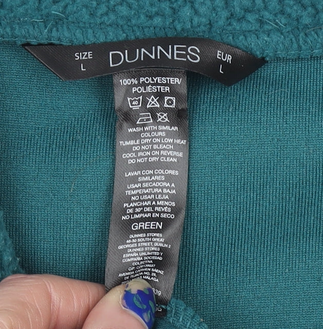 Dunnes Women Green Fleece 1/2 Zip Pullover Sweatshirt Size L