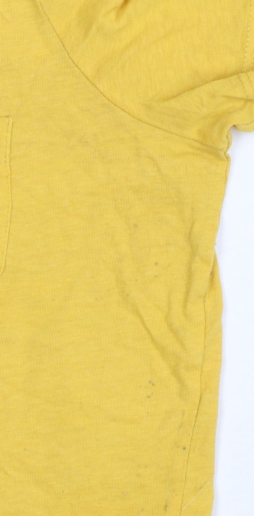 Superdry Women's Yellow V-Neck Short Sleeve T-Shirt UK14 Cotton Blend