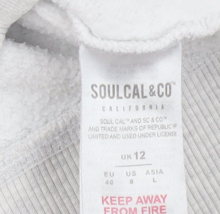 SoulCal & Co Women's Grey Zip Hoodie Jacket Size 12 Regular
