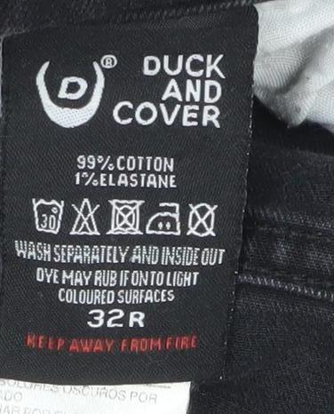 Duck and Cover Men’s Black Slim Fit Straight Jeans 32R