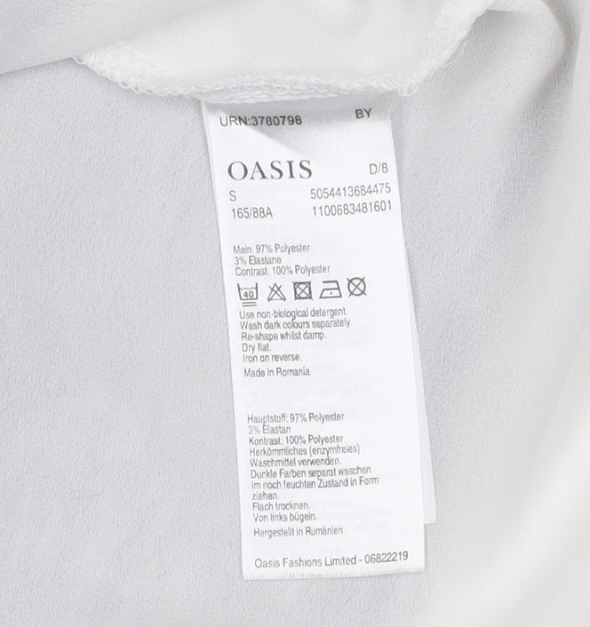 Oasis Women’s Grey Floral Long Sleeve Tunic Blouse Size 8