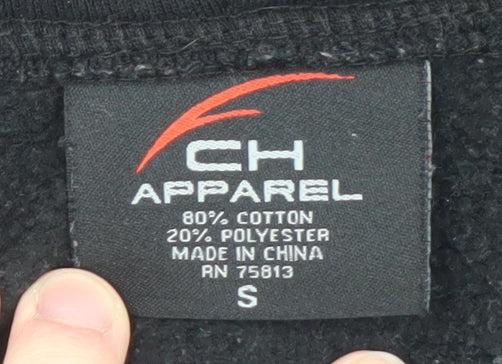 CH Apparel Men's Black Full Zip New York Hoodie Size S