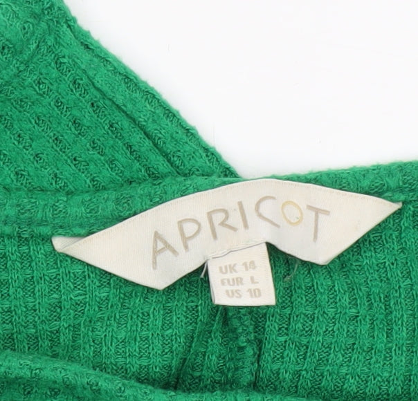 Apricot Women Green Size 14 Relaxed Knit Short Sleeve T-Shirt