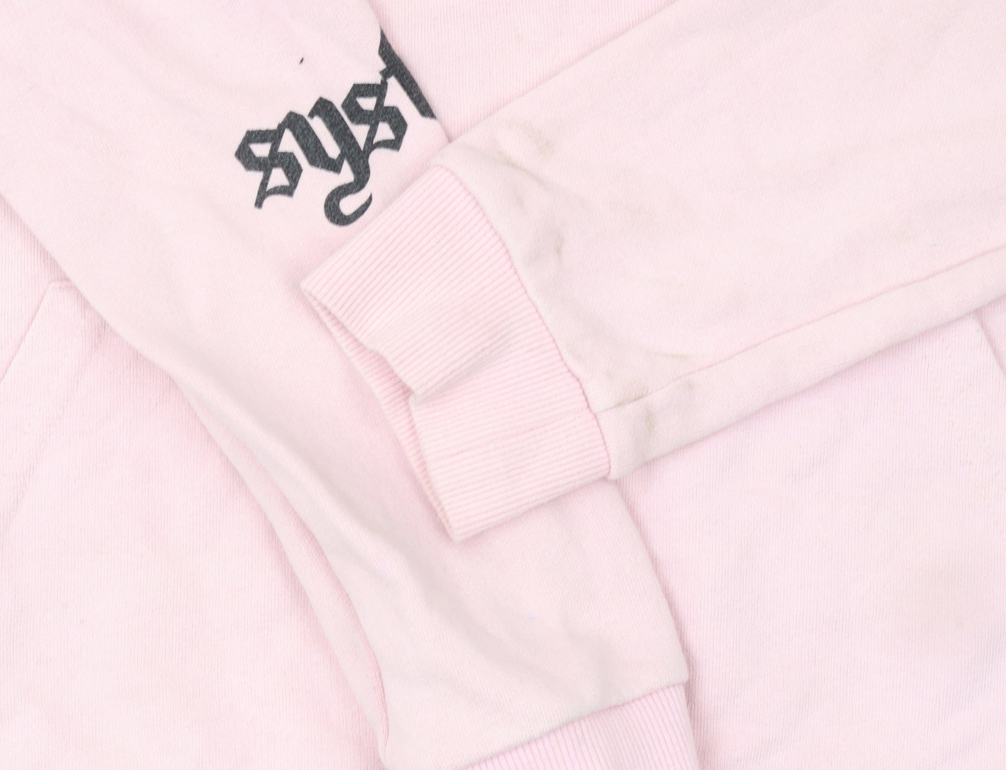 SYSTVM Womens Pink Graphic Pullover Hoodie Size S Cotton Blend