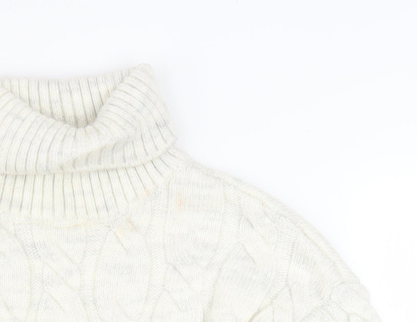 Marks and Spencer Women’s Ivory Roll Neck Cable Knit Jumper Size S