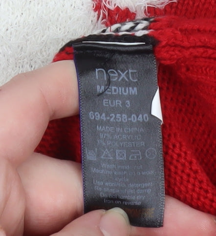 Next Mens Red Christmas Hooded Santa Cardigan Jumper Size M