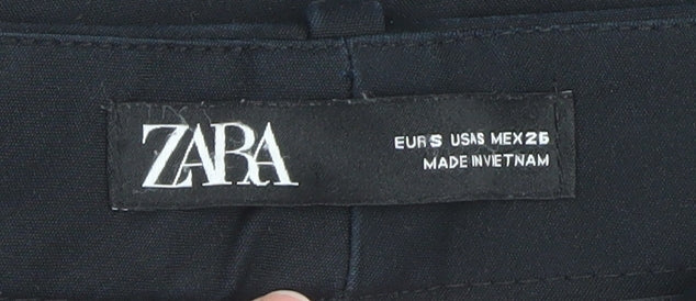 Zara Women's Black Cropped Slim Fit Trousers Size S