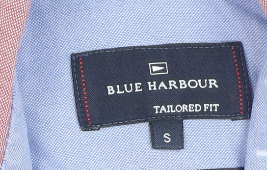 Marks and Spencer Blue Harbour Men's Pink Slim Fit Button-Down Shirt Size S