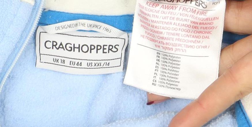 Craghoppers Women Blue XL 1/2 Zip Fleece Sweatshirt Outdoor Hiking