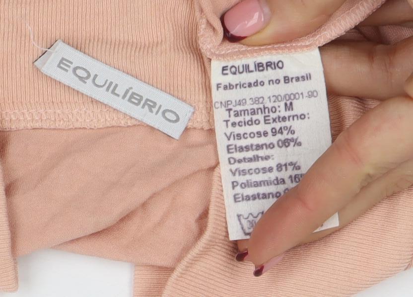 Equilibrio Women’s Pink V-Neck Wrap Blouse Size M