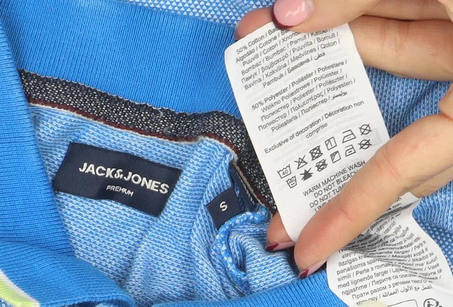 Jack & Jones Men's Blue Short Sleeve Polo Shirt Size S