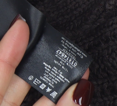 Marks and Spencer Per Una Women’s Brown Cable-Knit 3/4 Sleeve Scoop Neck Jumper M