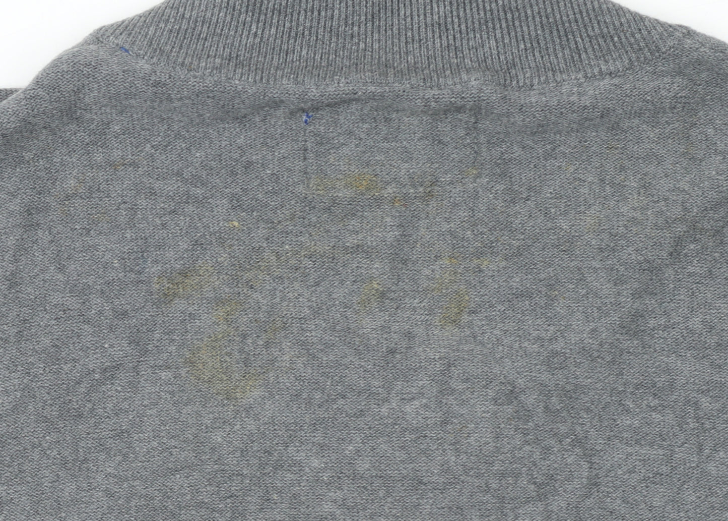 Gio Goi Men's Grey Cotton Collared Button Cardigan Size L