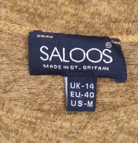Saloos Women Brown A-Line Knit Dress Size 14 3/4 Sleeve