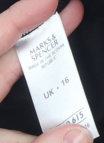 Marks and Spencer Womens Black Wrap Blouse Long Sleeve Size 16