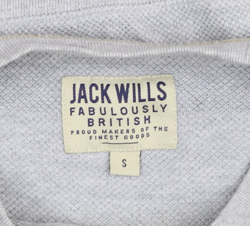 Jack Wills Mens Grey Striped Pullover Sweatshirt Size S