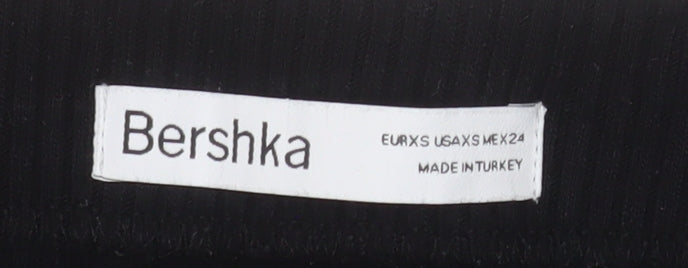 Bershka Women’s Black Midi Pencil Skirt XS Cotton Stretch