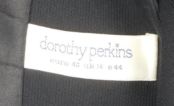Dorothy Perkins Women's Black Long Overcoat Size 14 Classic Style