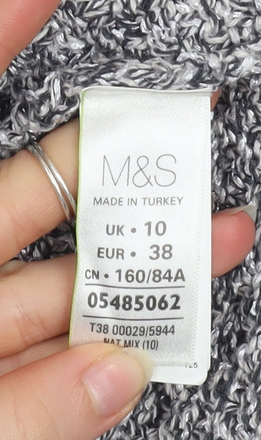 Marks and Spencer Womens Grey Chunky Knit Crew Neck Jumper Size 10