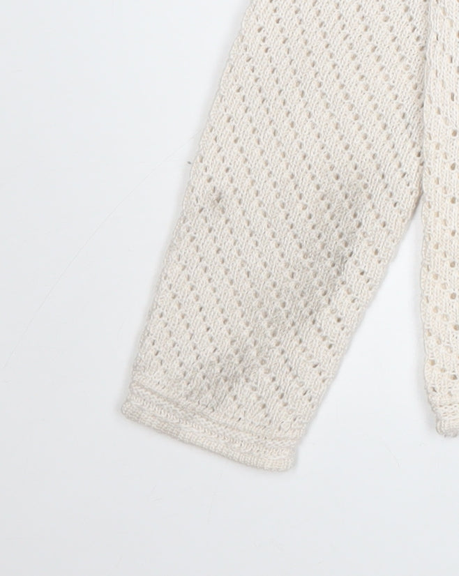 Marks and Spencer Womens Ivory Open-Knit Jumper XS