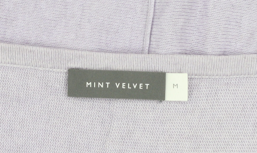 Mint Velvet Womens Purple Knit Boat Neck Short Sleeve Pullover Jumper M