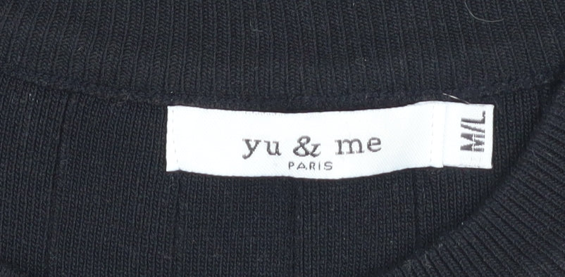 Yu & Me Women’s Black Sleeveless Bodycon Knit Halter Dress M