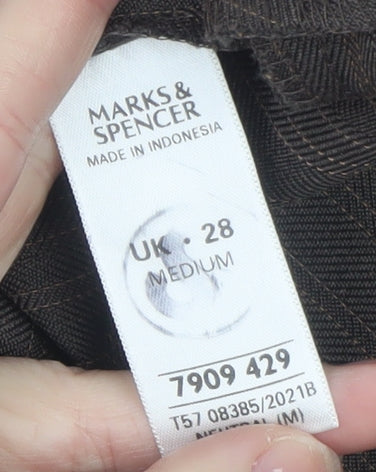Marks and Spencer Women Brown Pinstripe Dress Pants Size 28 Regular