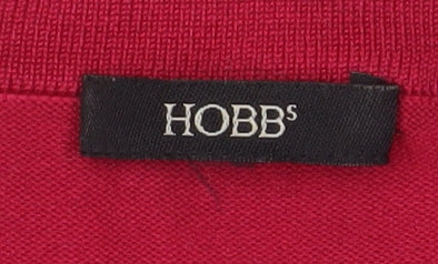Hobbs Women's Red Silk Blend Short Sleeve Open Cardigan Size 16