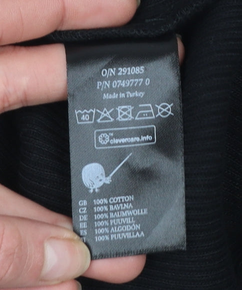 Monki Women Black Cotton Tie Front Cardigan L Long Sleeve