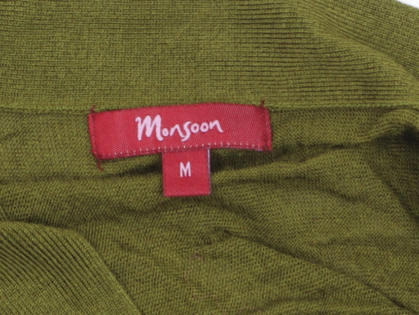 Monsoon Women Green Short Sleeve Knit Shrug M