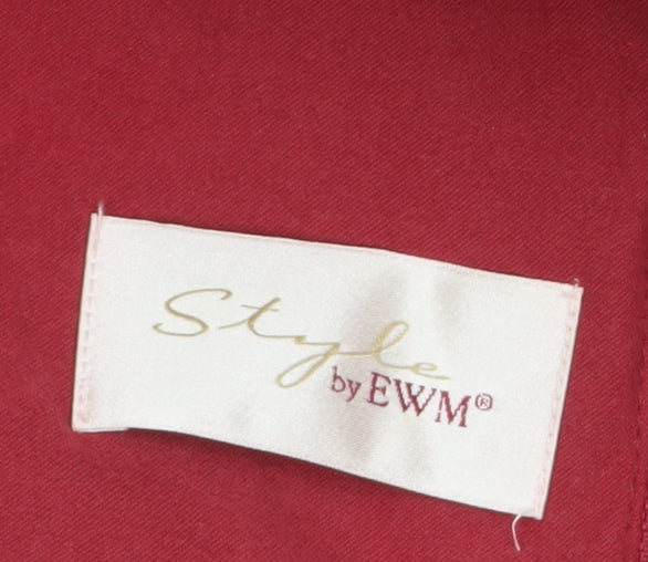 EWM Women's Red Size 16 Classic Mid-Length Zip Jacket