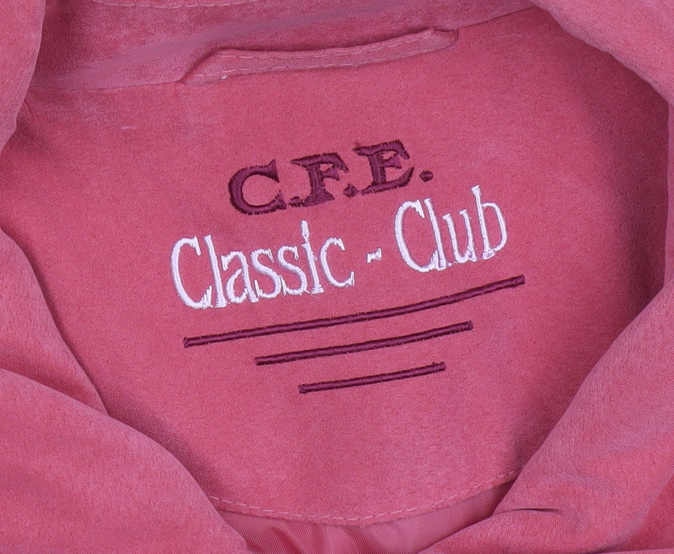 C.F.E. Classic Club Women's Red Button-Up Short Jacket Size 14 Polyester