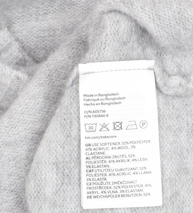 H&M Divided Women’s Grey V-Neck Knit Jumper Size S