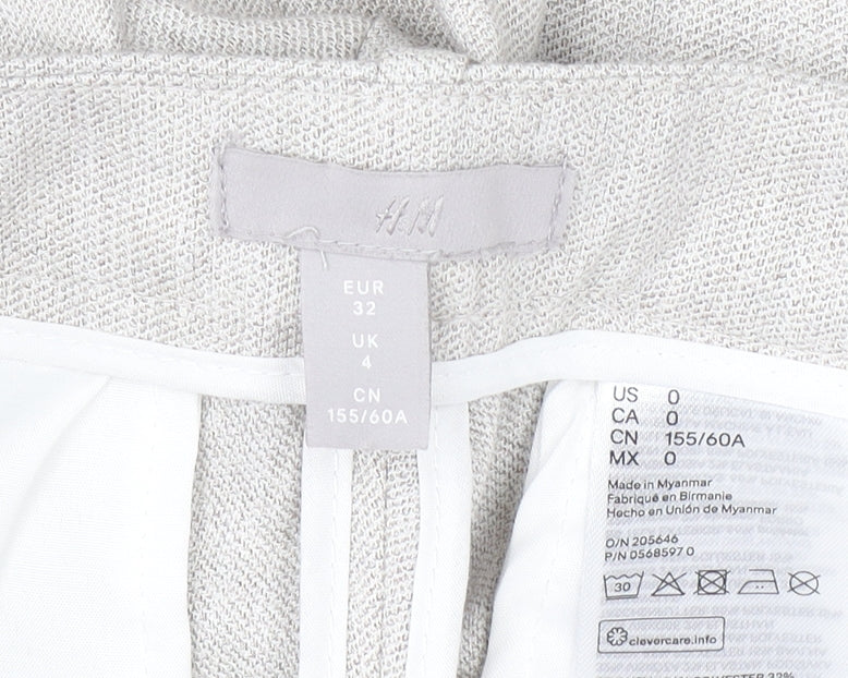H&M Women’s Beige Dress Pants UK 4 Slim Fit Mid Rise Lightweight Trousers